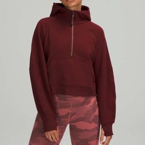 Lululemon Scuba Oversized Half Zip Hoodie in Red Merlot